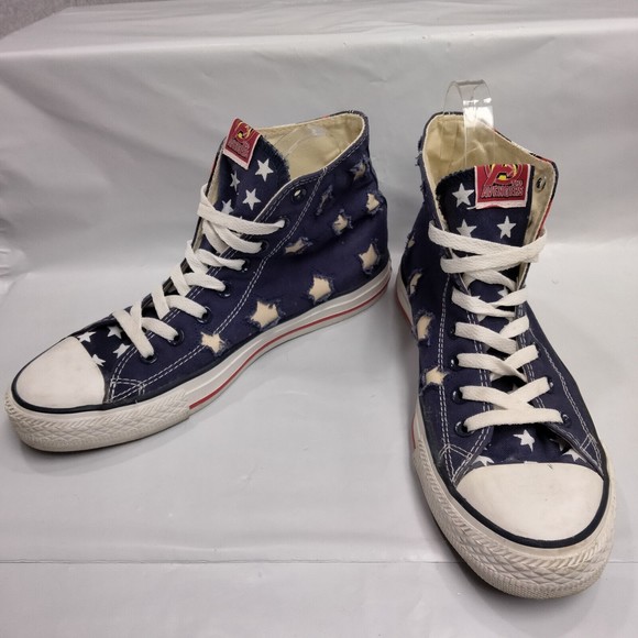 Converse Captain America Marvel Avengers High Top Sneakers Chucks Mens Size 8.5